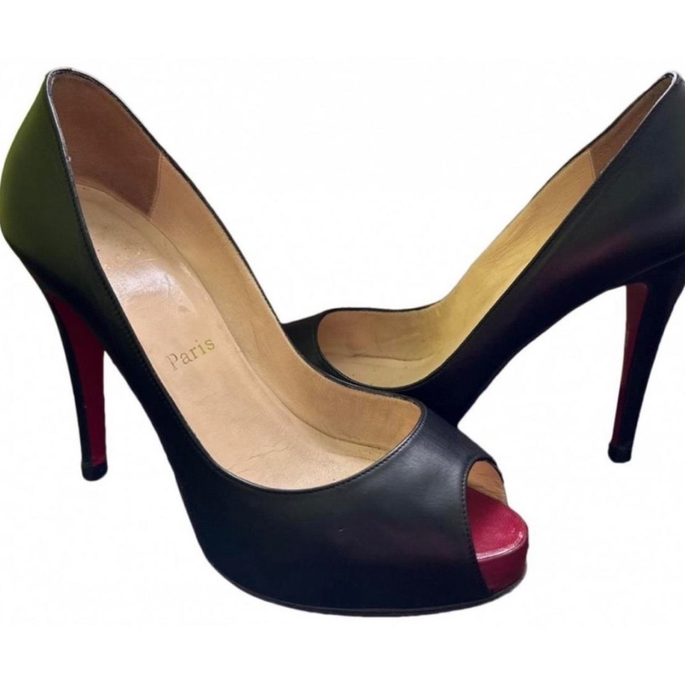Christian Louboutin Very Privé 120 Peep-Toe Patent Leather Pumps size 40